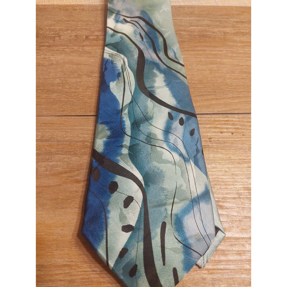 J Garcia Silk Tie Plant Person #41 Lmt Edition Blue And Seafoam